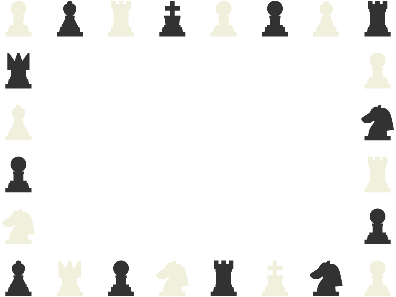 チェスの駒 ピース の囲みフレーム飾り枠イラスト 無料イラスト かわいいフリー素材集 フレームぽけっと
