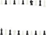 チェスの駒（ピース）の上下フレーム飾り枠イラスト