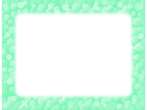 キラキラきらめき（緑色）四角フレーム飾り枠イラスト