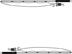 釣り竿の白黒上下フレーム飾り枠イラスト