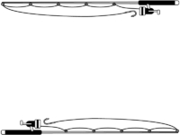 釣り竿の白黒上下フレーム飾り枠イラスト