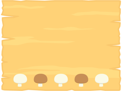 マッシュルーム・キノコの木の看板フレーム飾り枠イラスト