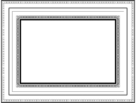 飾り模様の額縁の白黒フレーム飾り枠イラスト
