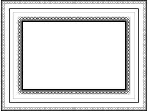 飾り模様の額縁の白黒フレーム飾り枠イラスト