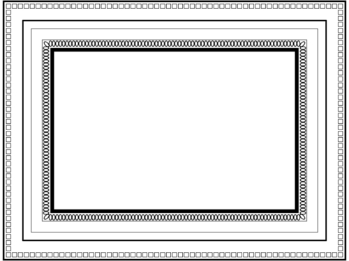 飾り模様の額縁の白黒フレーム飾り枠イラスト