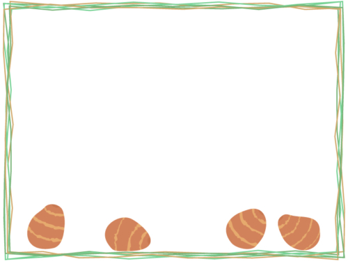 里芋のランダム四角フレーム飾り枠イラスト