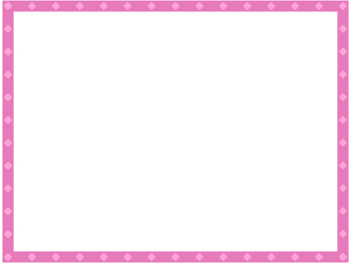 ピンクのスクエアドットの四角フレーム飾り枠イラスト