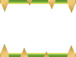 タケノコ(筍)の緑色上下フレーム飾り枠イラスト