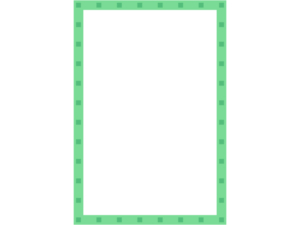 緑色のスクエアドットの縦長四角フレーム飾り枠イラスト