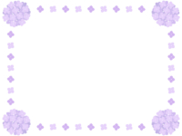 紫の紫陽花の花の囲みフレーム飾り枠イラスト