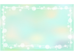 白い水玉のふんわりグリーン系フレーム飾り枠イラスト