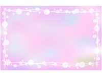白い水玉のふんわりピンク系フレーム飾り枠イラスト