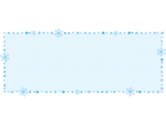 雪の結晶と水玉の囲み横長フレーム飾り枠イラスト