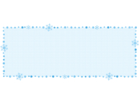 雪の結晶と水玉の囲み横長フレーム飾り枠イラスト