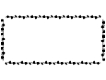 カーネーションの白黒横長囲みフレーム飾り枠イラスト