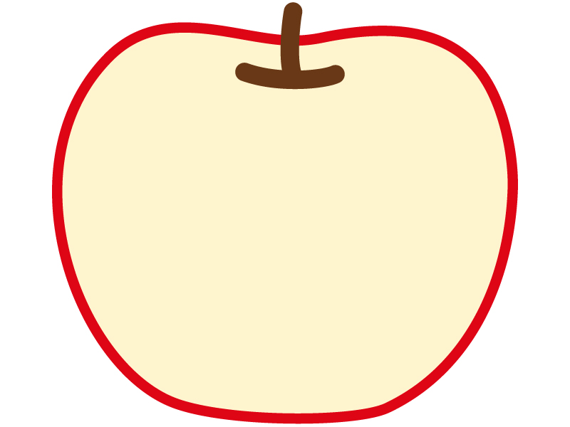 赤りんごの実の形のフレーム飾り枠イラスト | 無料イラスト かわいい
