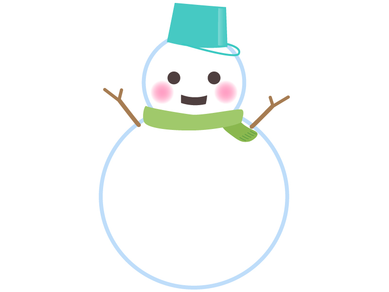 雪だるまの形のフレーム飾り枠イラスト | 無料イラスト かわいいフリー