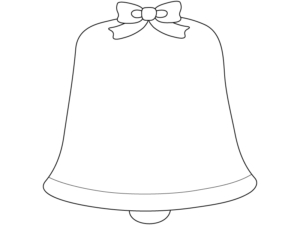 クリスマスベルの形の白黒フレーム飾り枠イラスト
