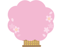 桜の形のひな祭りフレーム飾り枠イラスト
