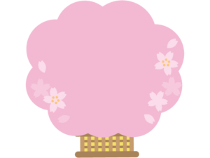桜の形のひな祭りフレーム飾り枠イラスト