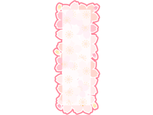 たくさんの桜の花の縦長フレーム飾り枠イラスト