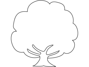 木の形の白黒フレーム飾り枠イラスト
