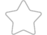 星の形の三重線の白黒フレーム飾り枠イラスト