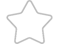 星の形の三重線の白黒フレーム飾り枠イラスト