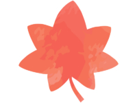 赤く色づいた紅葉（もみじ）の形のフレーム飾り枠イラスト