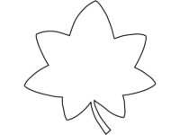 紅葉（もみじ）の形の白黒フレーム飾り枠イラスト