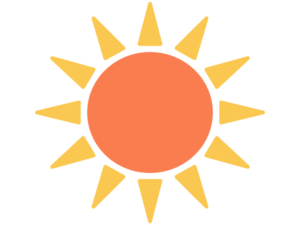 太陽の形のフレーム飾り枠イラスト