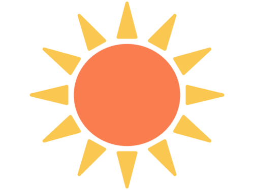 太陽の形のフレーム飾り枠イラスト
