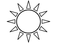 太陽の形の白黒フレーム飾り枠イラスト