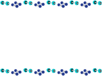 水色のダンベルと紺色の鉄アレイの上下フレーム飾り枠イラスト