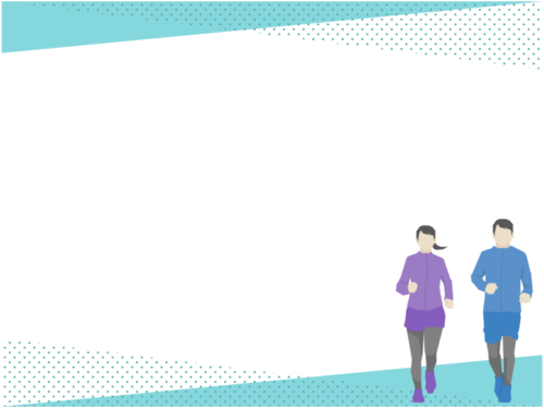 ランニングをする男女の上下フレーム飾り枠イラスト