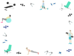 スポーツジムの囲み飾り枠イラスト