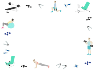 スポーツジムの囲み飾り枠イラスト