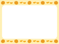 みかんと房の黄色いドット柄のフレーム飾り枠イラスト