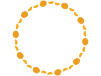 みかんと房の円形フレーム飾り枠イラスト