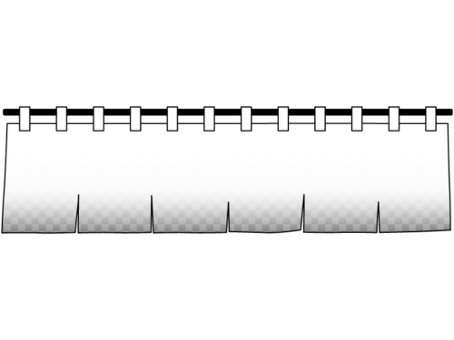 市松模様の暖簾（のれん）の白黒横長フレーム飾り枠イラスト