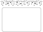キラキラした星の飾りの白黒フレーム飾り枠イラスト