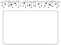 キラキラした星の飾りの白黒フレーム飾り枠イラスト