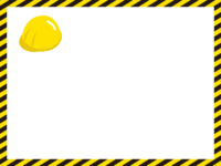 ヘルメットの注意・警戒のフレーム飾り枠イラスト