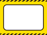 黄色い注意・警戒のフレーム飾り枠イラスト