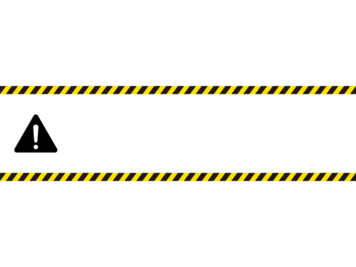 注意・警戒の横長上下フレーム飾り枠イラスト