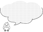 正面を向いた小鳥の白黒吹き出しフレーム飾り枠イラスト